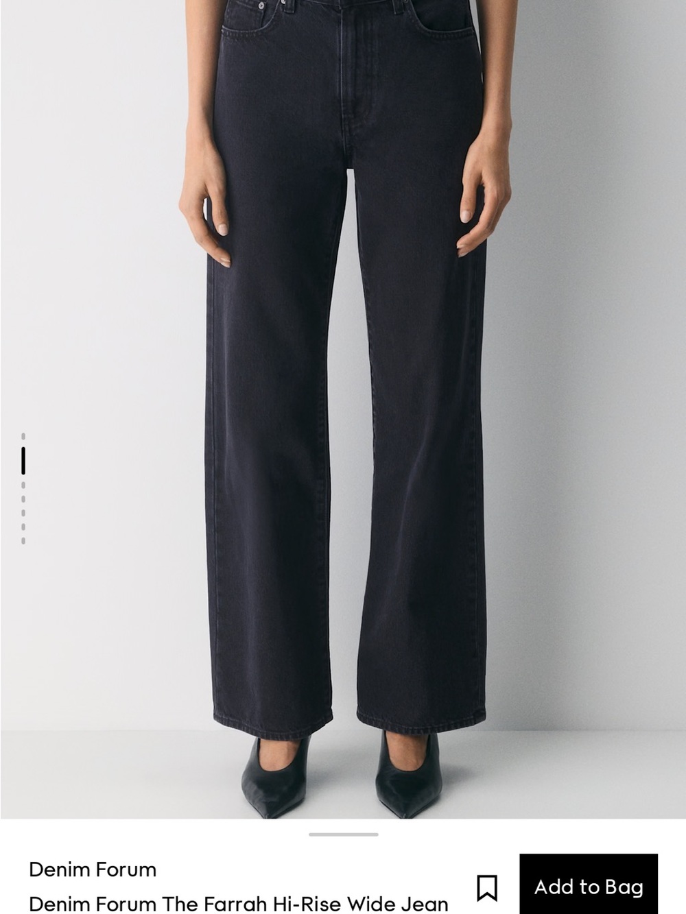 Denim Forum Farrah Hi-Rise Wide Leg Jeans in Black